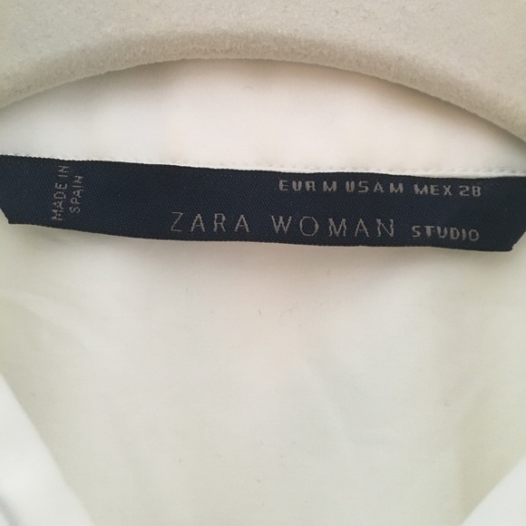 Zara Woman White Tailored Shirt, Size M - Picture 3 of 5